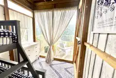 Ebb and Flow glamping cabin bunk bedroom Ebb and Flow glamping cabin bunk bedroom