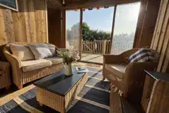 Ebb and Flow glamping cabin living room Ebb and Flow glamping cabin living room
