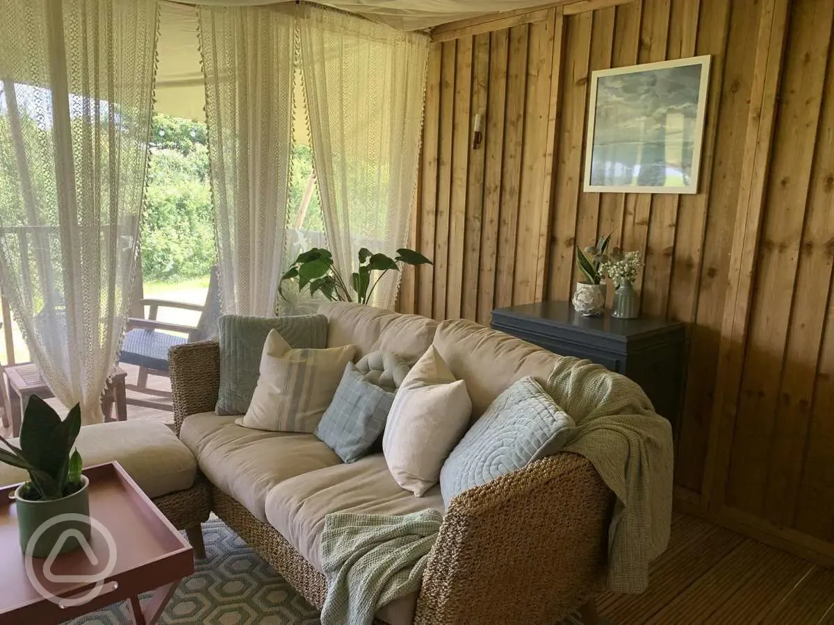 Safari tent living room