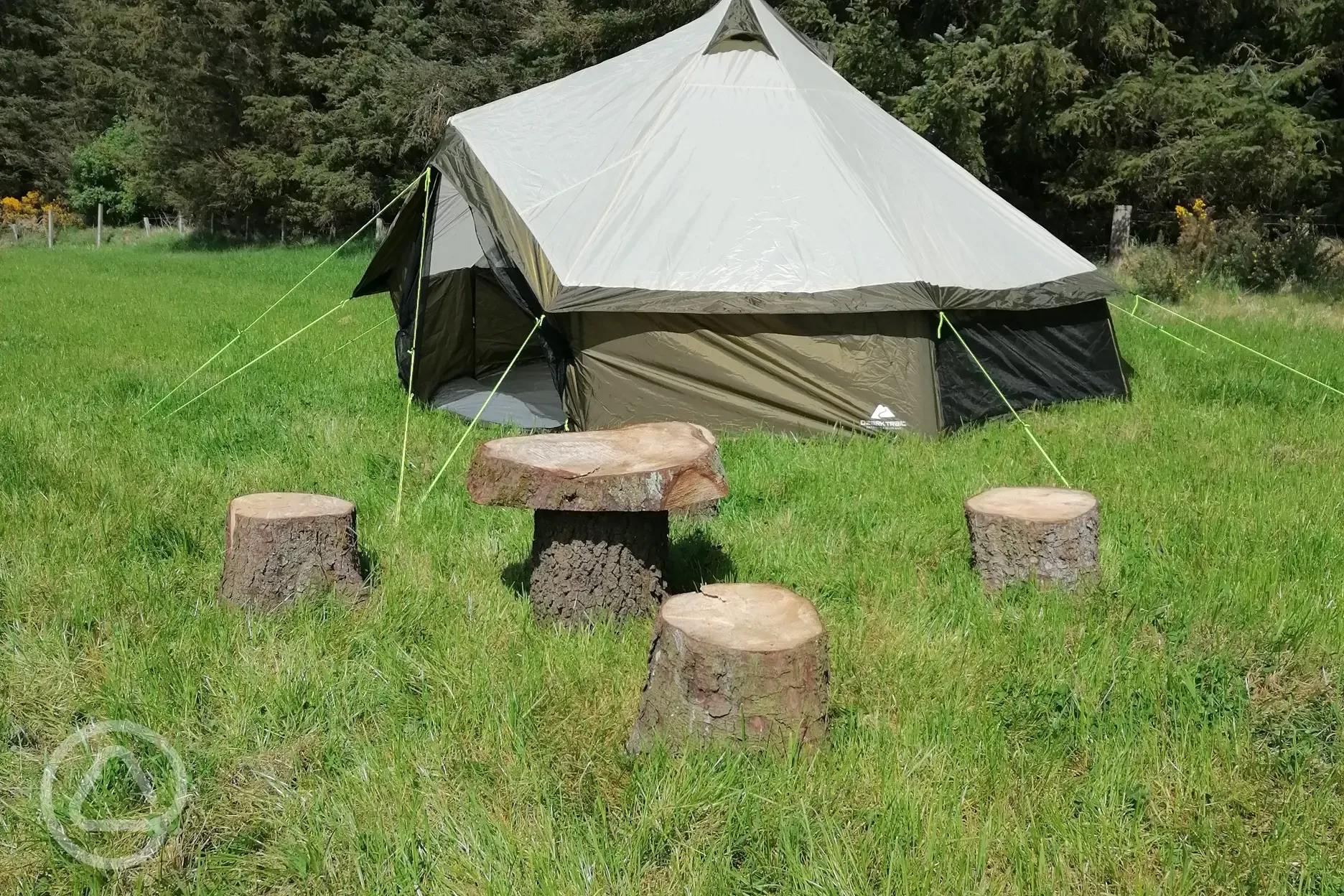 Pre-erected tipi ready tent