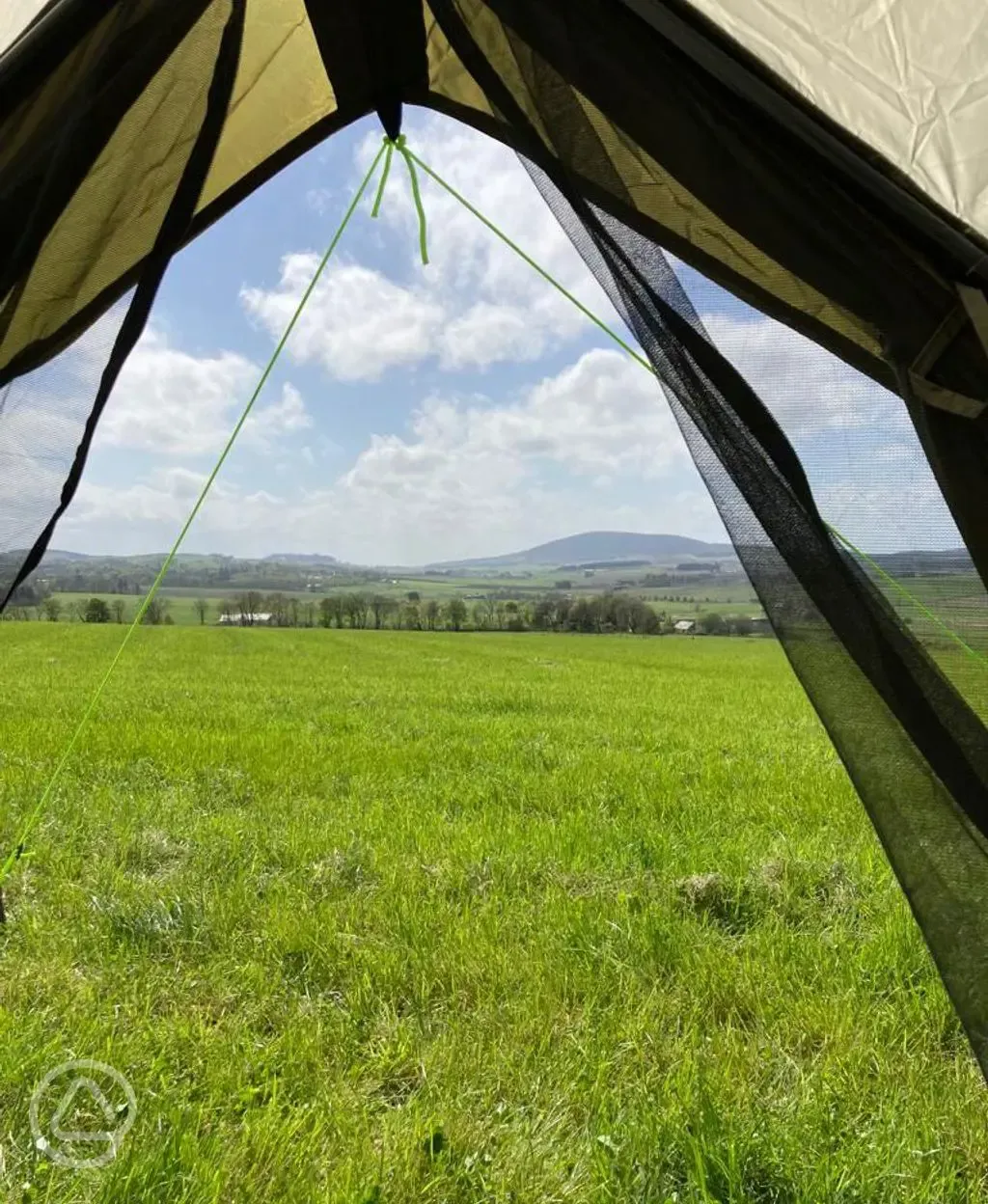 Views from inside the pre-erected tipi tent