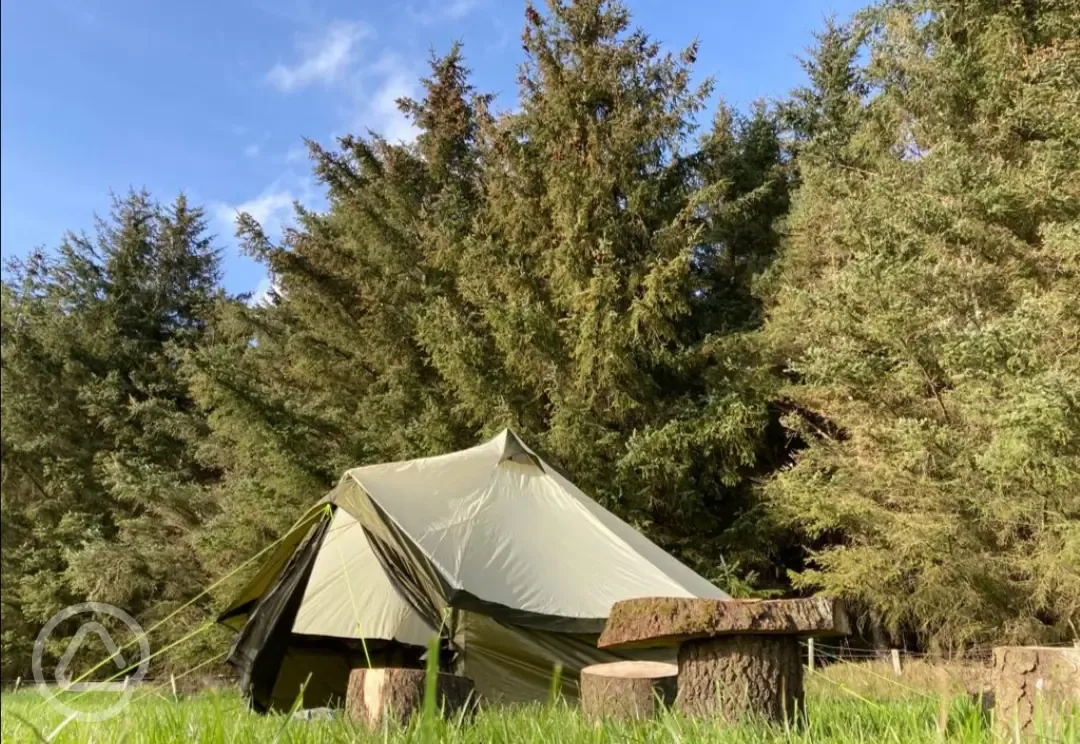 Pre-erected tipi tent