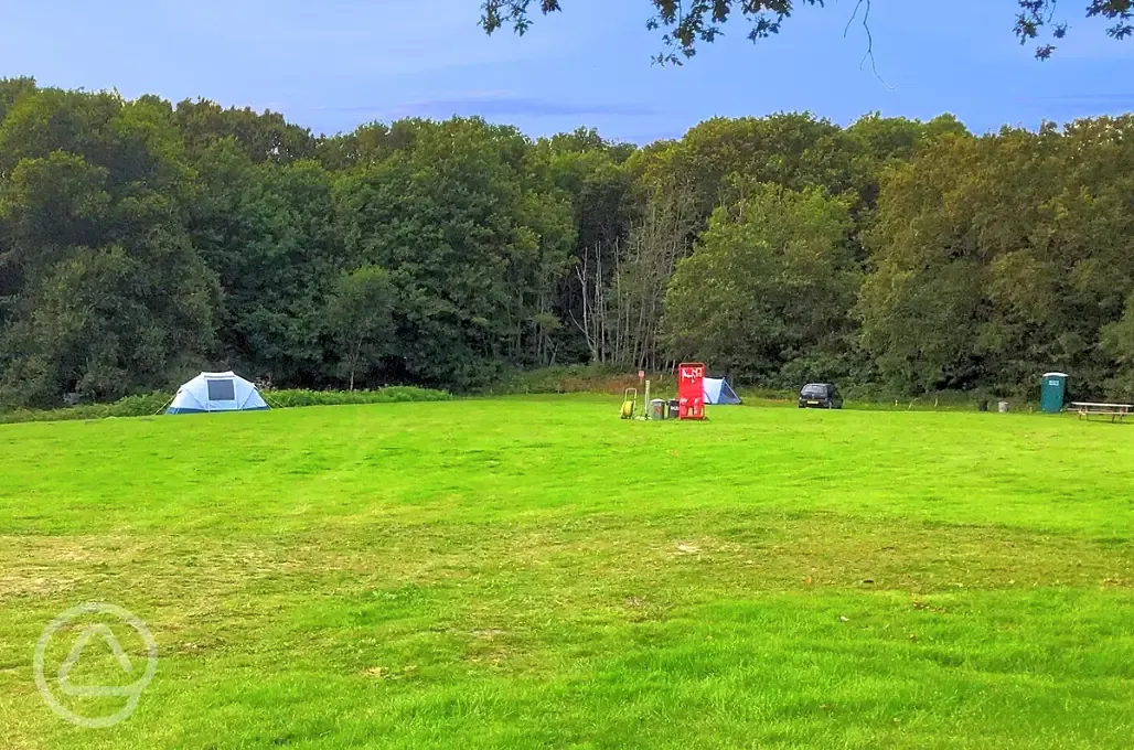 Non electric grass tent pitches