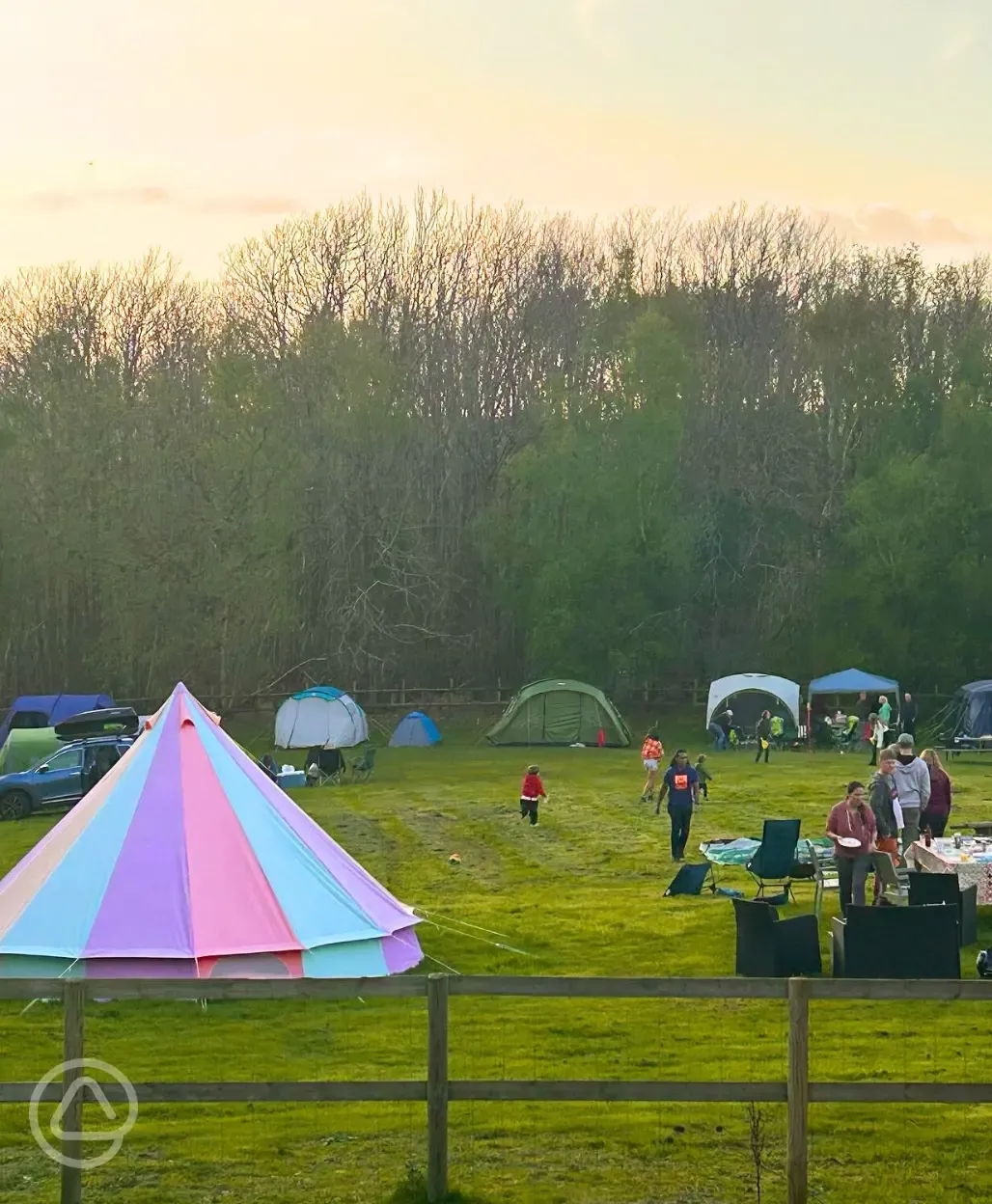 Non electric grass tent pitches