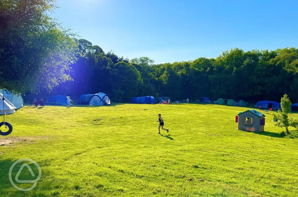 Non electric grass tent pitches