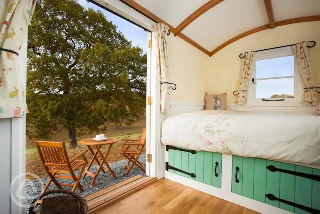 Valley ensuite shepherd's hut interior