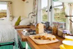 Valley ensuite shepherd's hut interior
