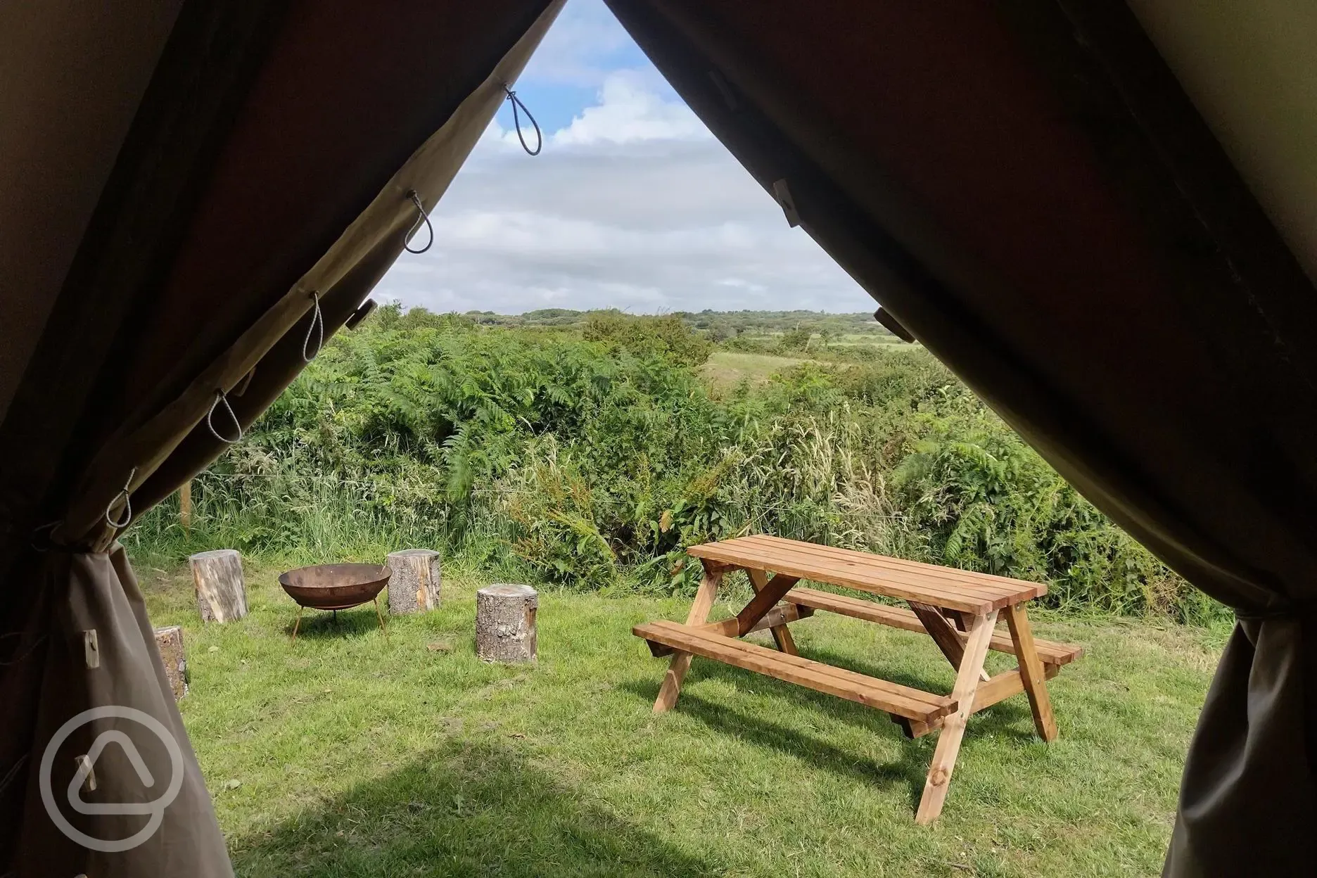 View from inside the Pod Tent