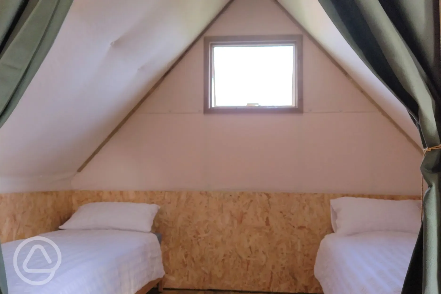 Celtic longhouse tent twin bedroom
