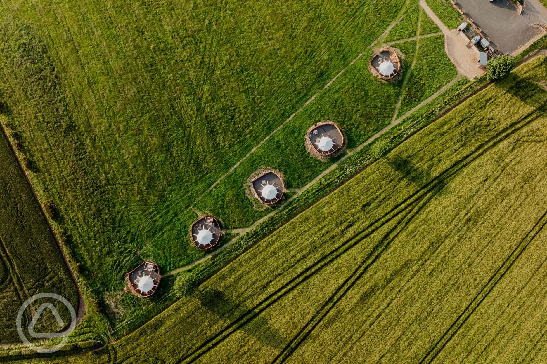 Aerial of the Lotus Belle tents