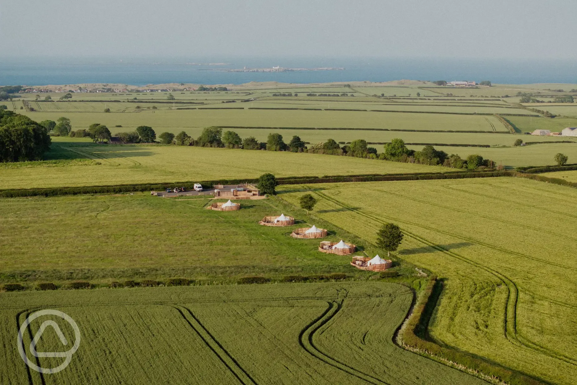 Aerial of the Lotus Belle tents