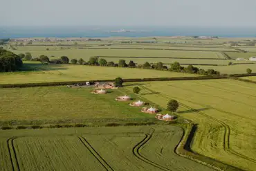 Aerial of the Lotus Belle tents