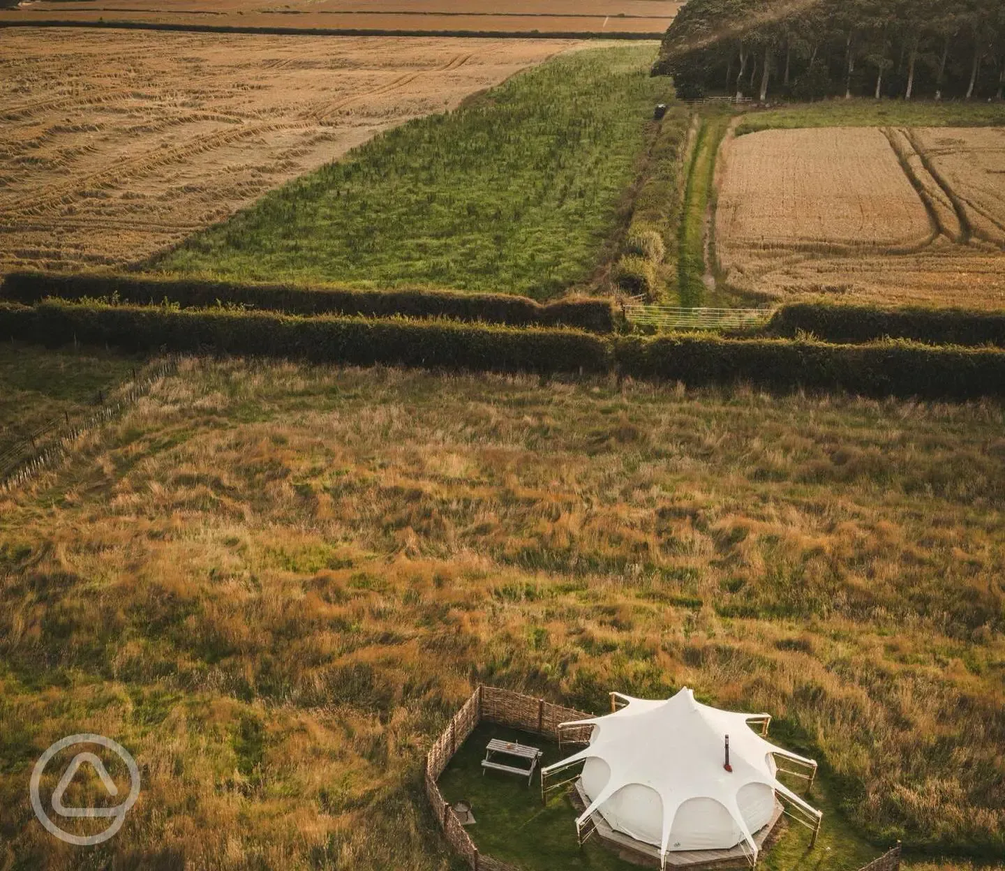 Aerial of the Lotus Belle tents