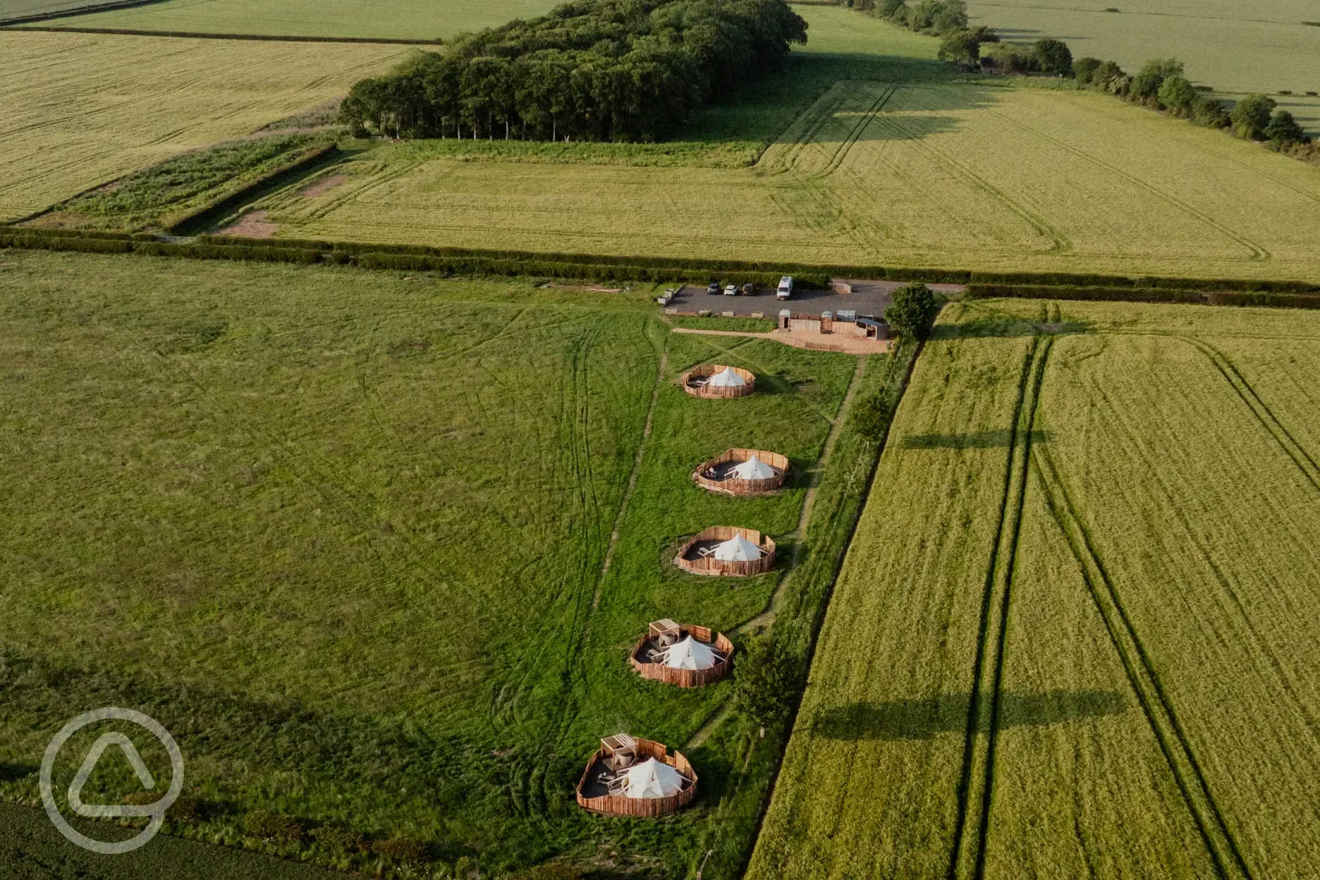 Aerial of the Lotus Belle tents