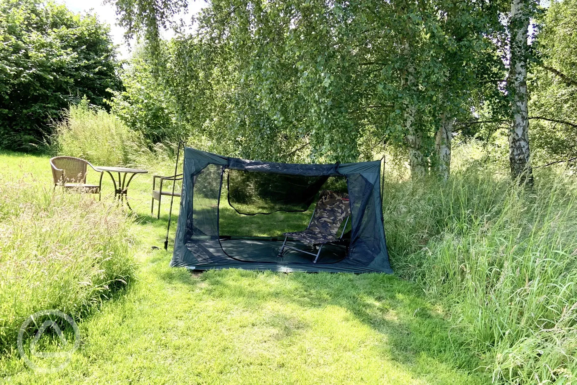 Little mesh tent for watching wildlife 