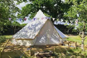 Bell tent at Bowhayes Farm Camping and Glamping