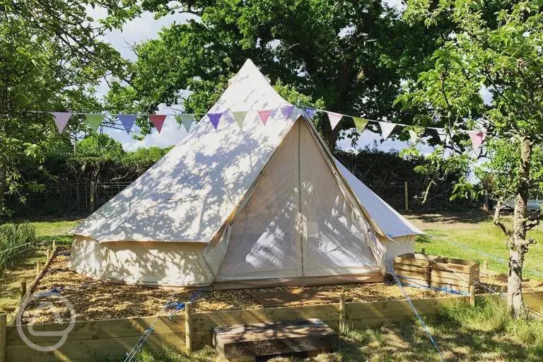 Bell tent at Bowhayes Farm Camping and Glamping