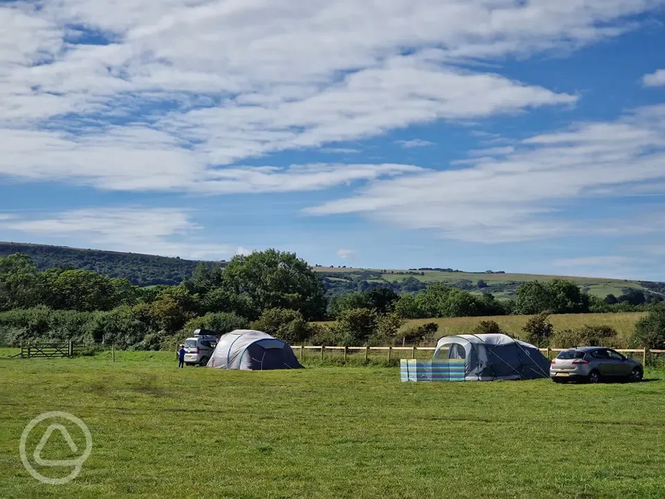 Non electric grass pitches with sea views