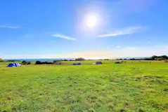 Farsyde Farm non electric grass pitches with Robin Hood's Bay views