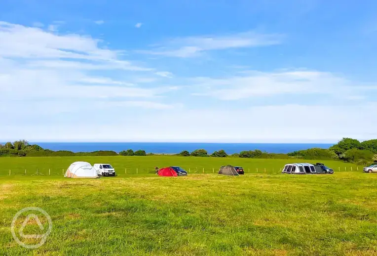 Farsyde Farm non electric grass pitches with Robin Hood's Bay views