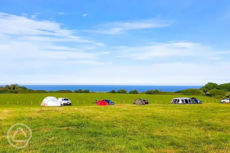 Farsyde Farm non electric grass pitches with Robin Hood's Bay views