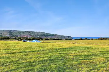 Non electric grass pitches with Robin Hood's Bay views