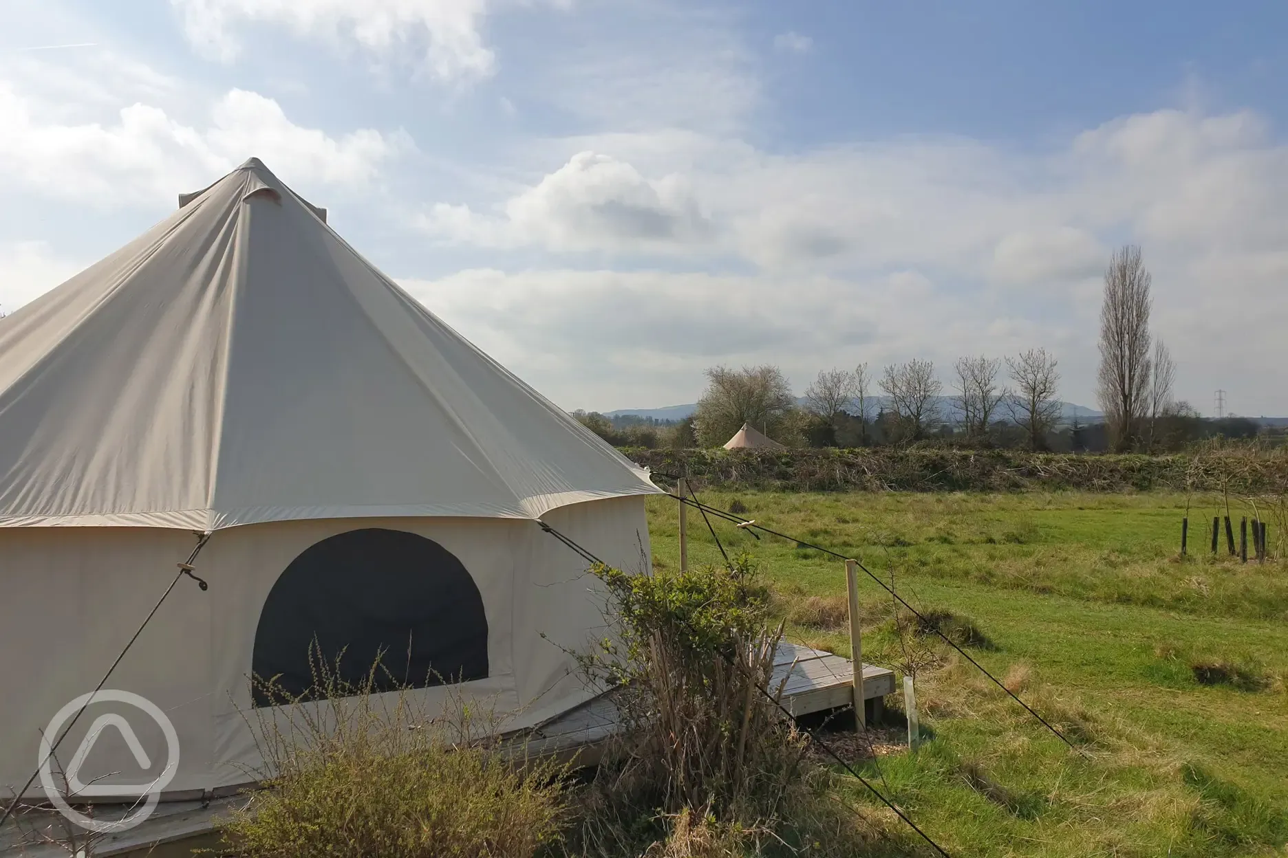 Bell tent exterior, sleeping up to 4 people