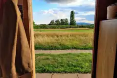 Countryside views from the log pods