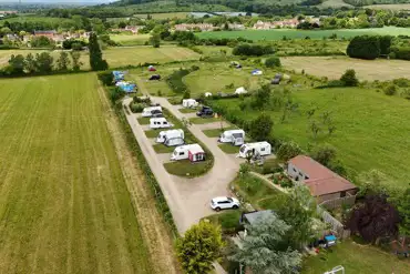 Aerial view of Bredon-Vale Caravan and Campsite, surrounded by countryside