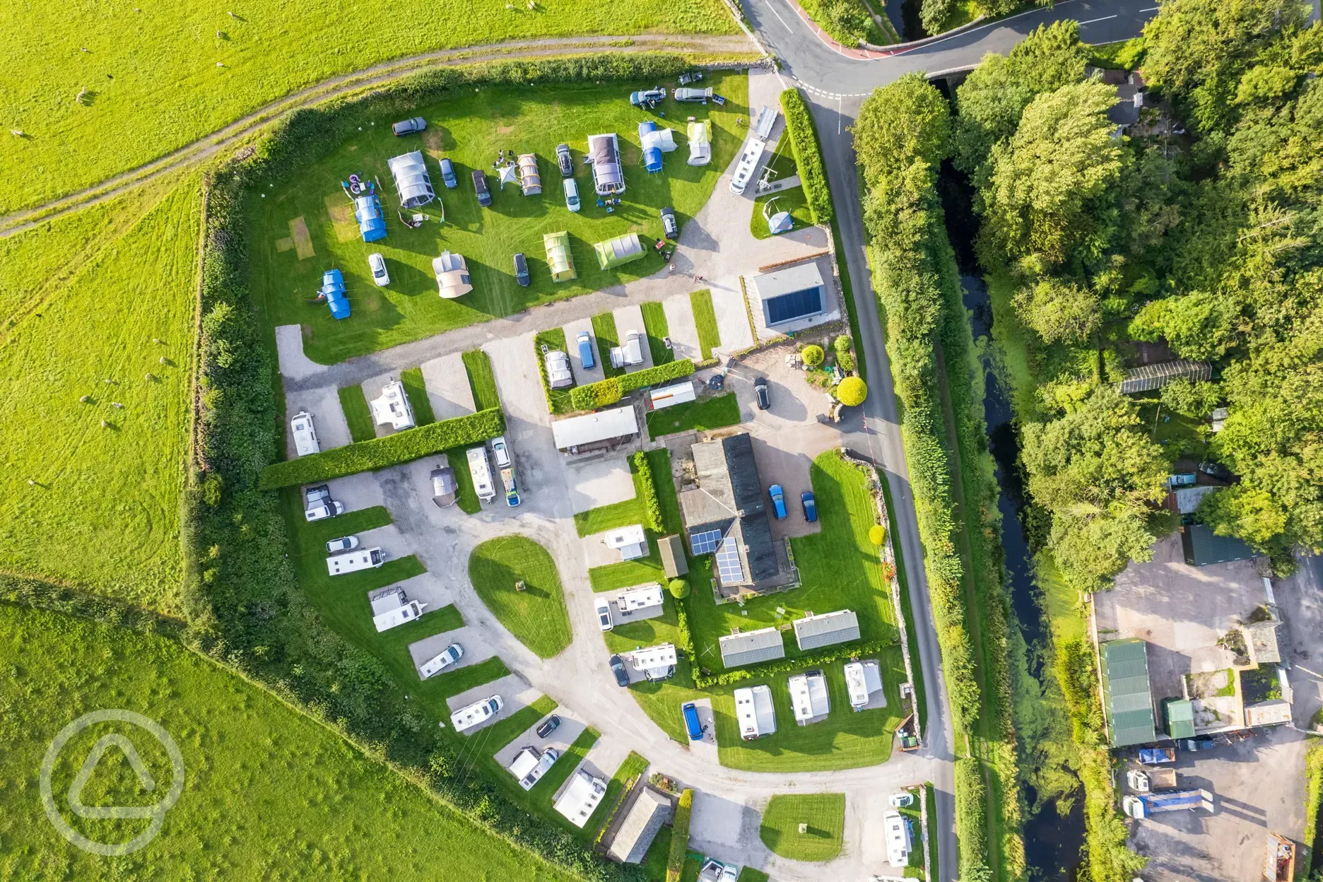 Bird's eye view of Little Acre Camping and Little Acre Holiday Park