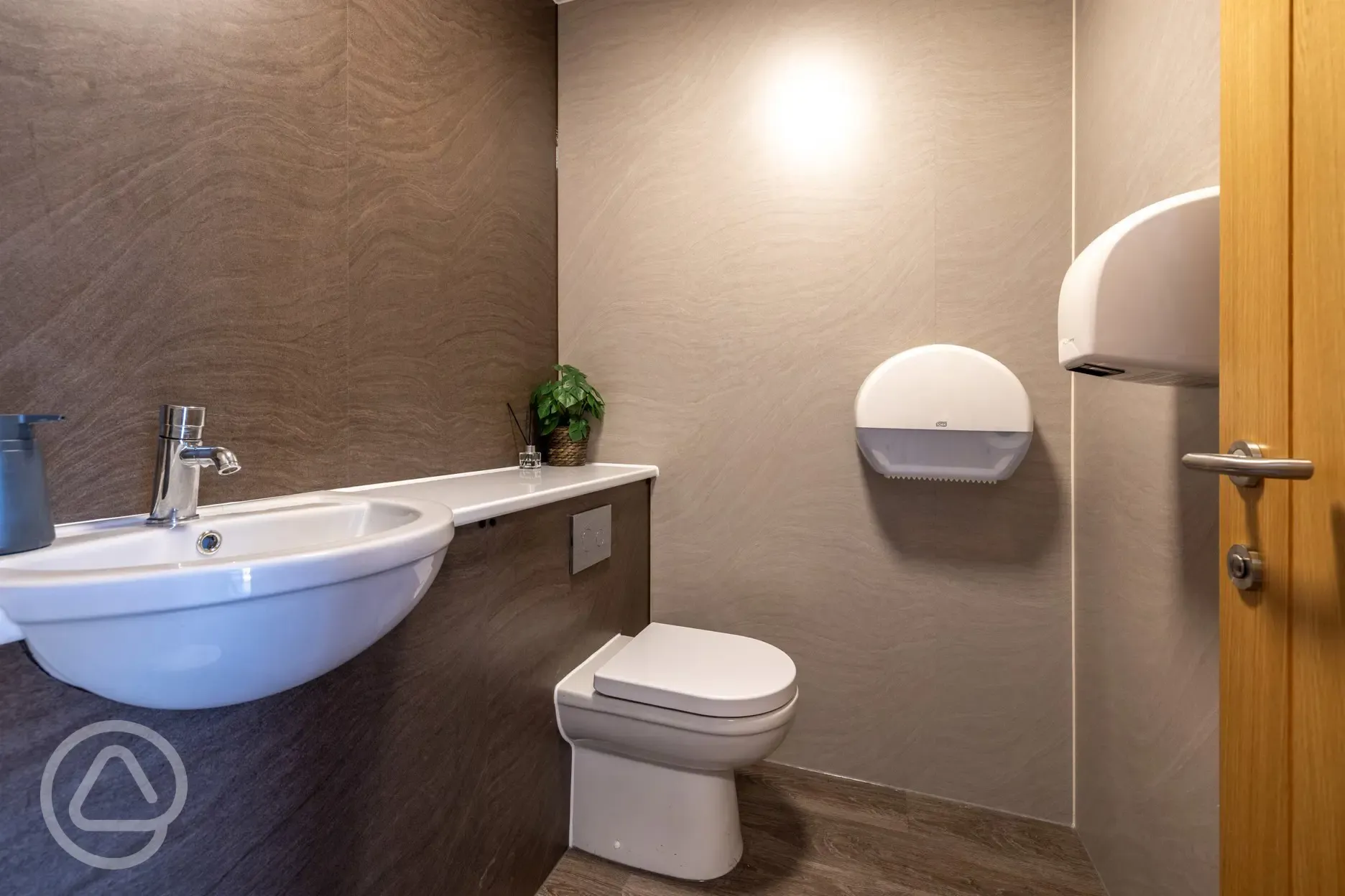 Toilet cubicles with hand basins
