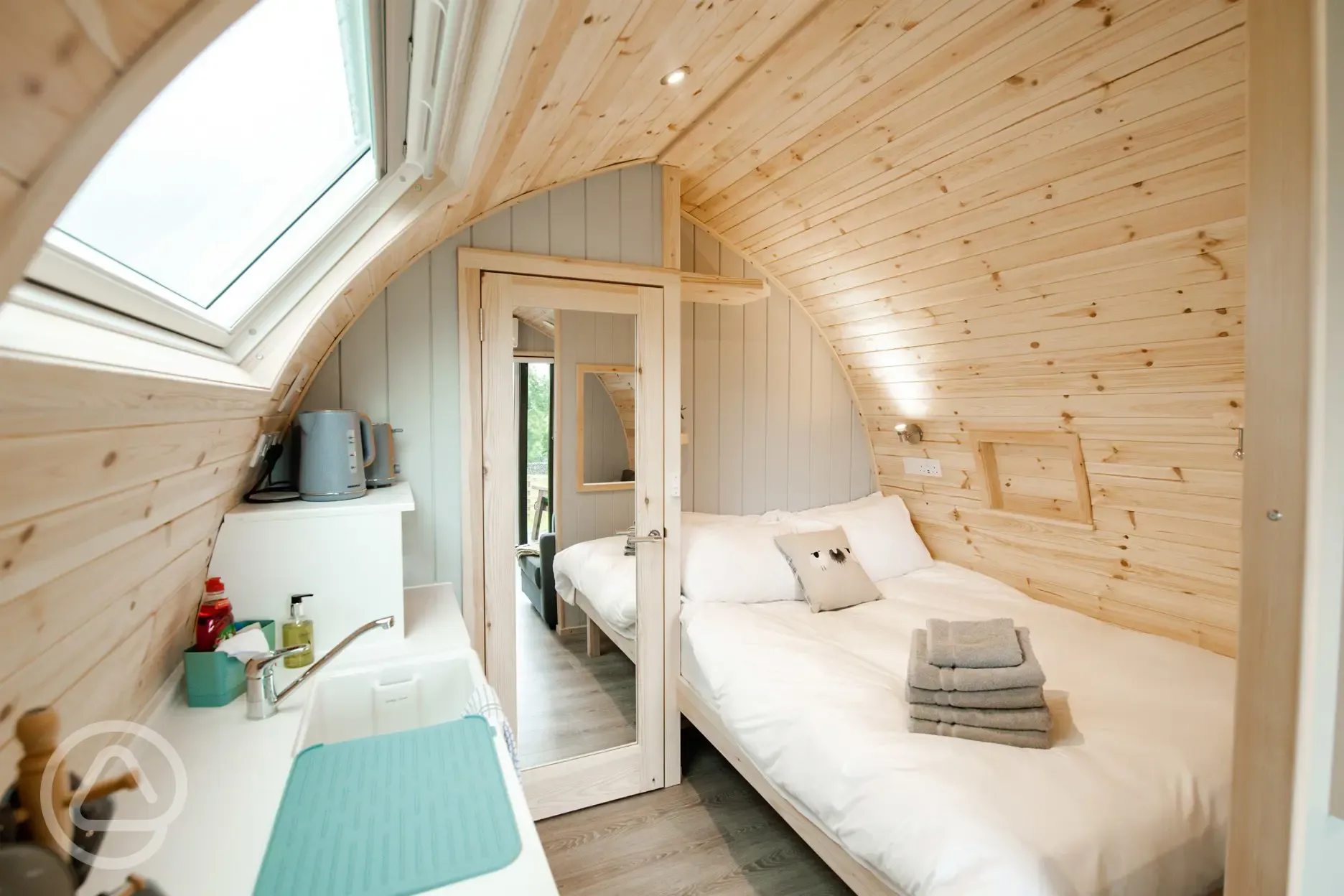 Glamping pod interior