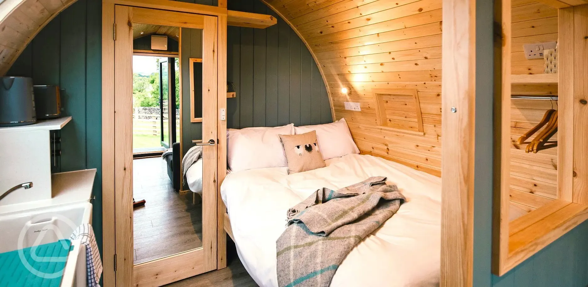 Glamping pod interior