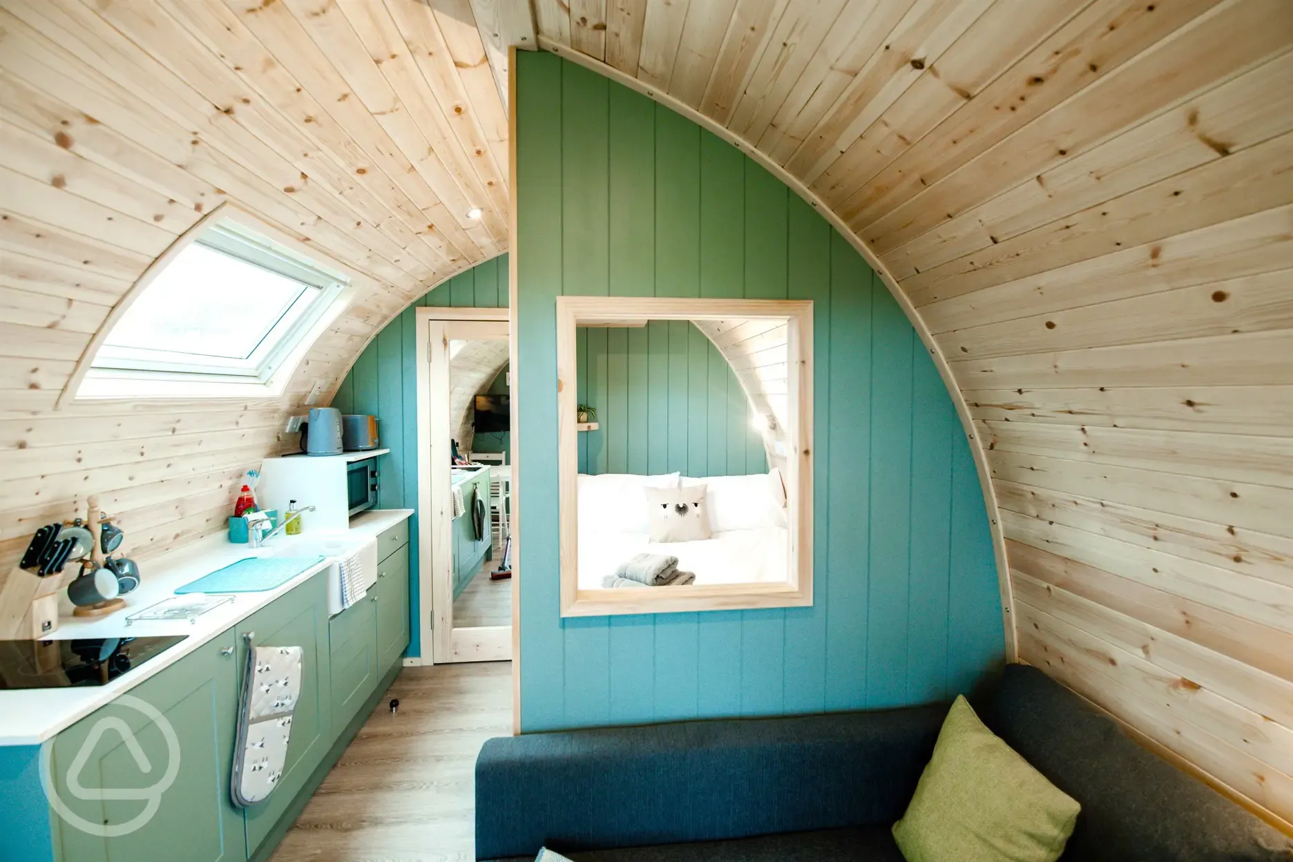 Glamping pod interior