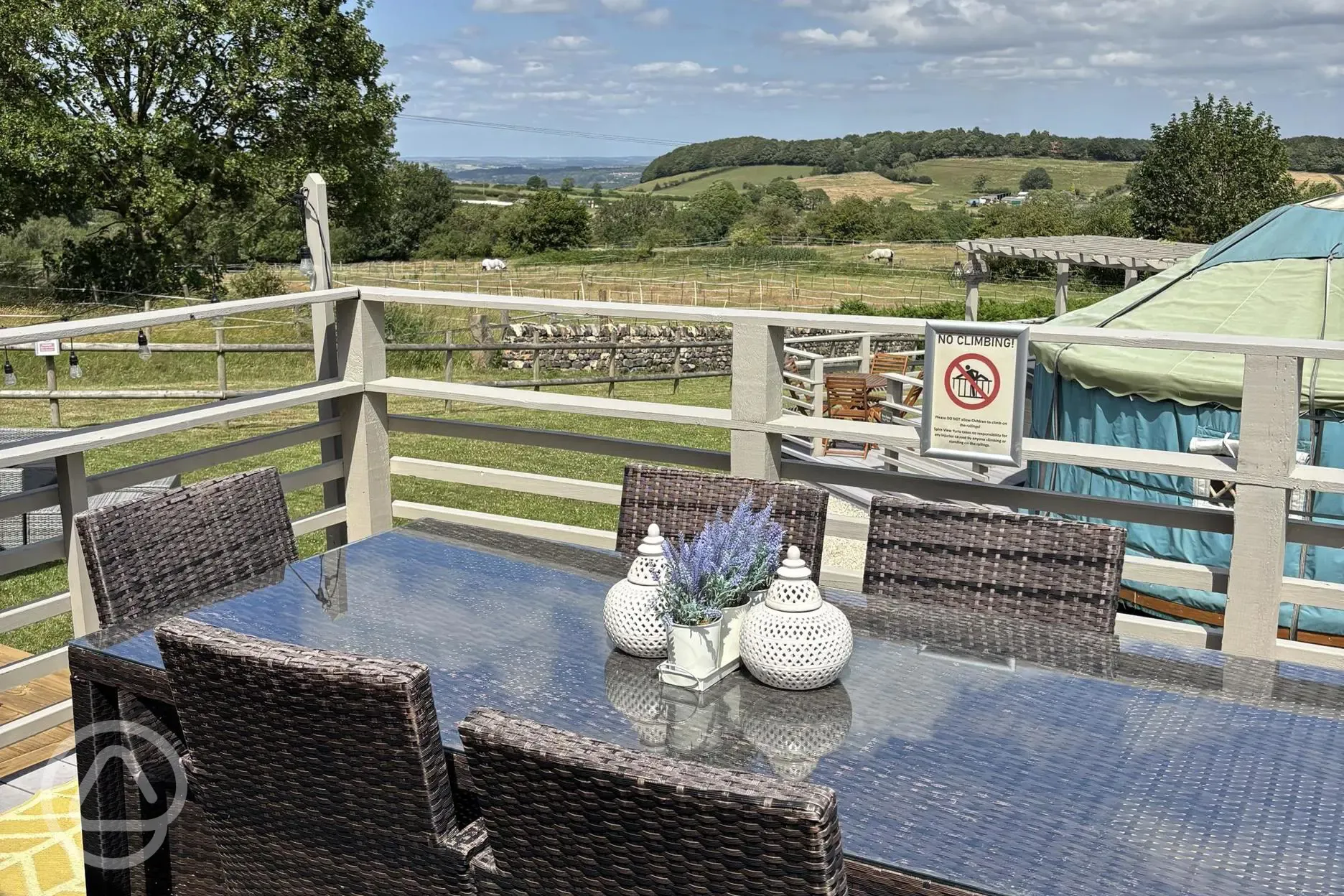 Yurt outdoor seating 