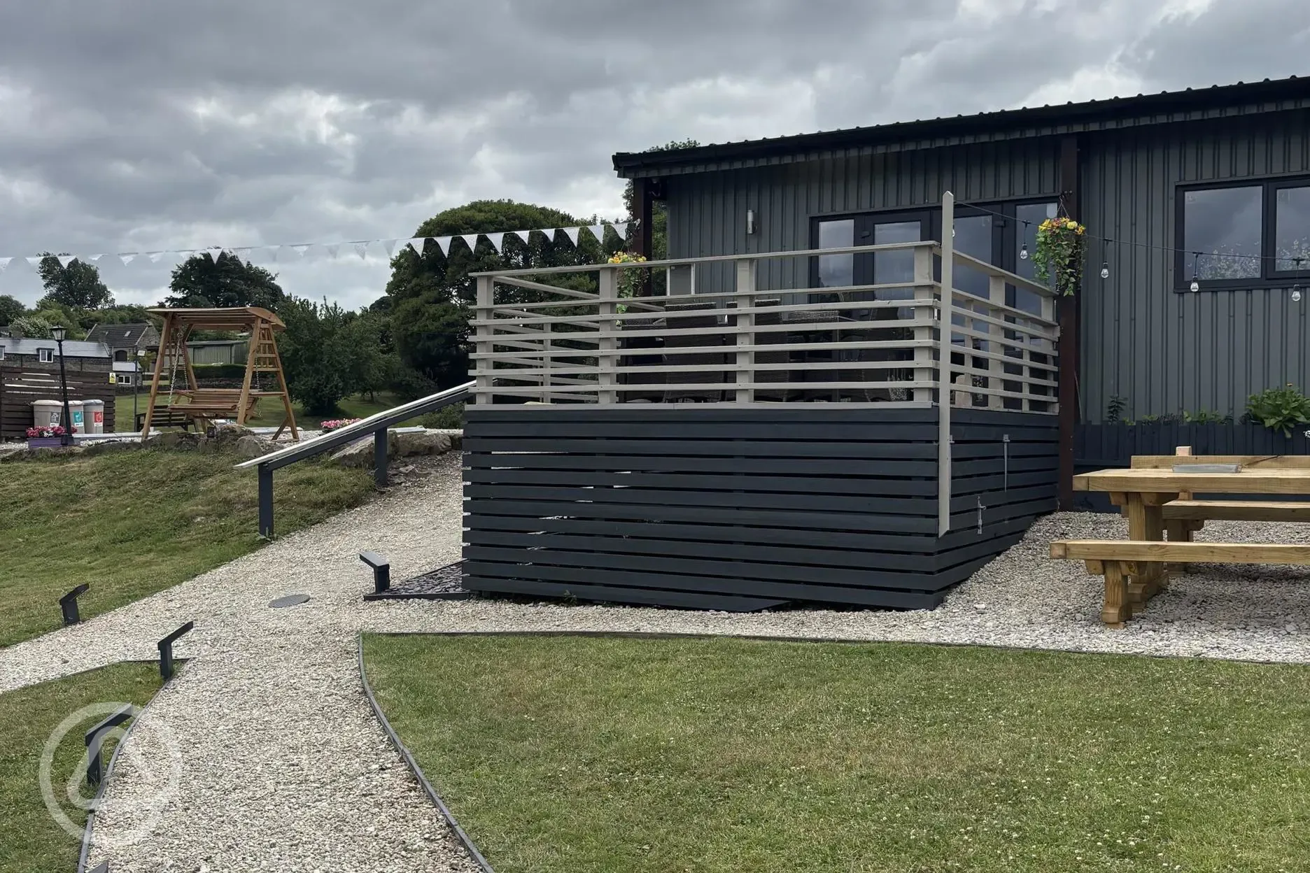 Communal kitchen and dining area outdoor area