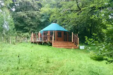 Elder Yurt with view to the woodland garden
