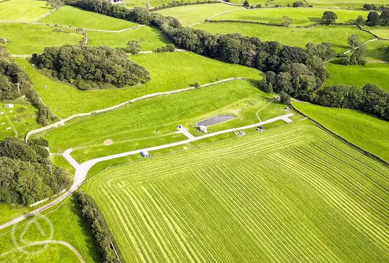 Aerial of Holmescales Campsite