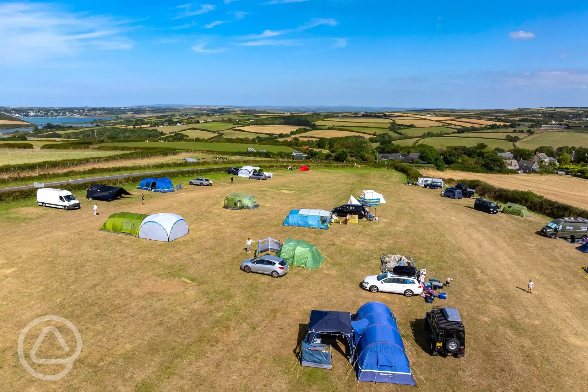 Aerial of the non electric grass pitches