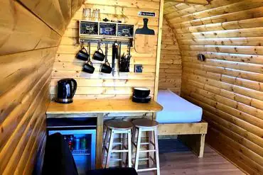 Interior of the camping pods