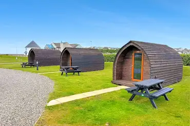 Camping pods at Harbour Side Caravan Site