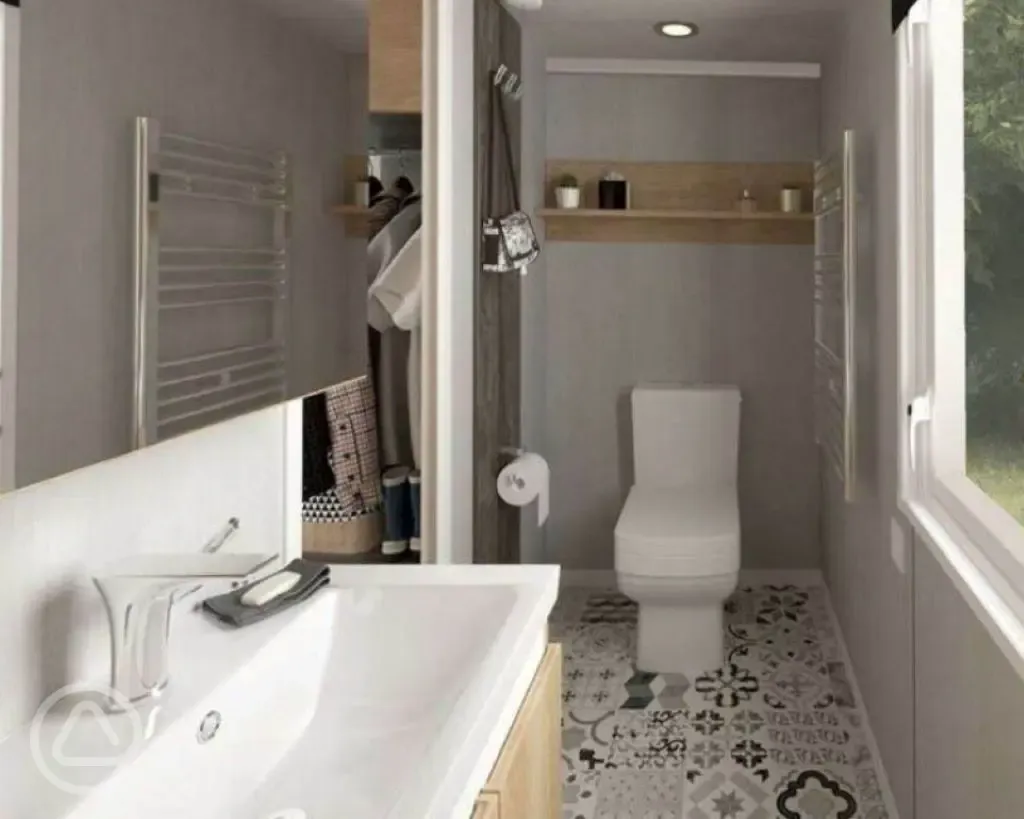 Glamping lodge ensuite toilet