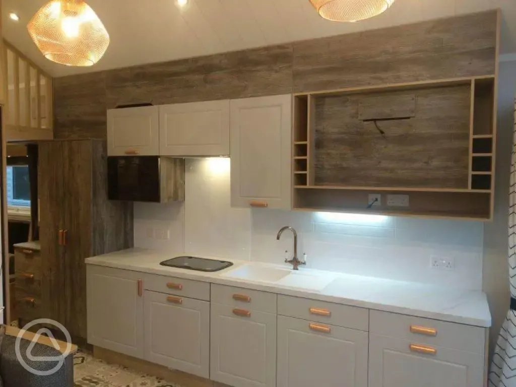 Glamping lodge kitchen