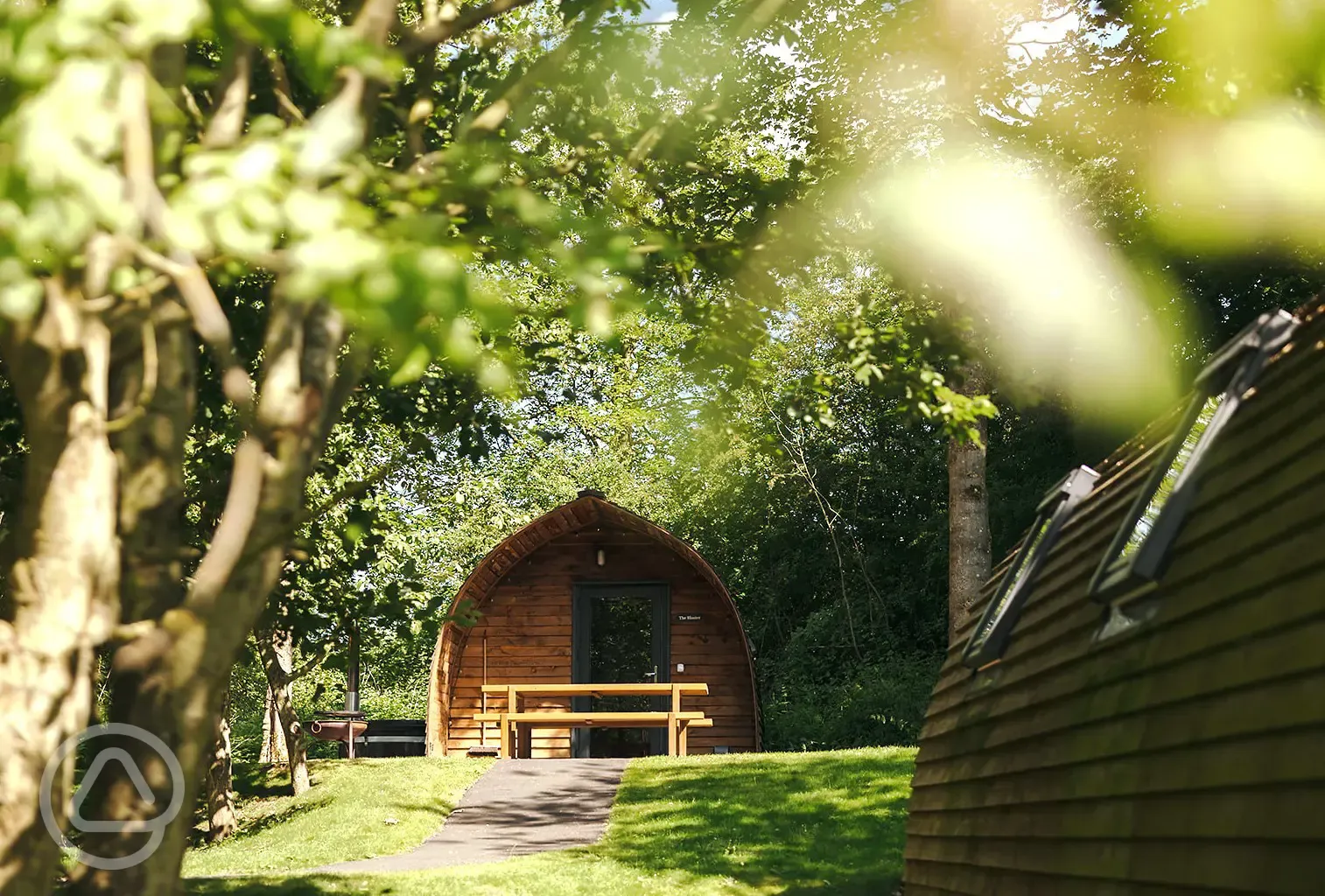 Foxwood pods with hot tubs and outdoor seating