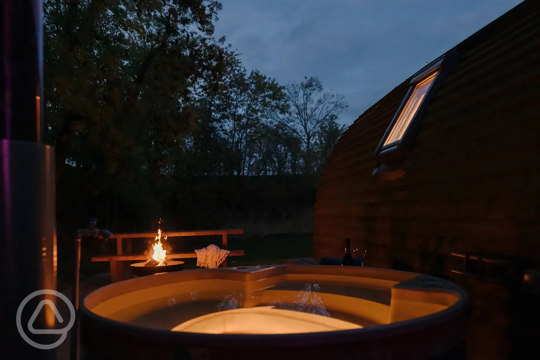 Private wood-fired hot tubs