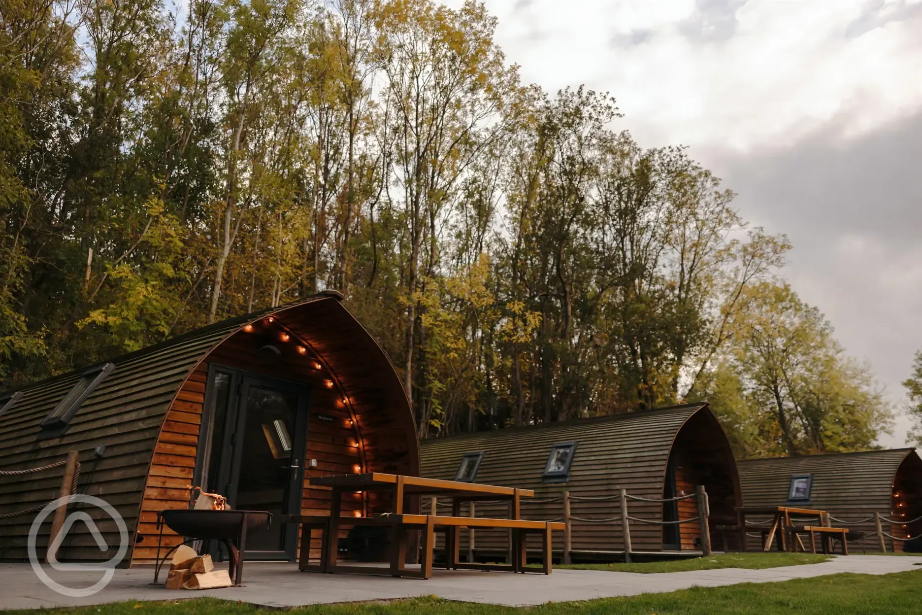 Quarry pods with hot tubs