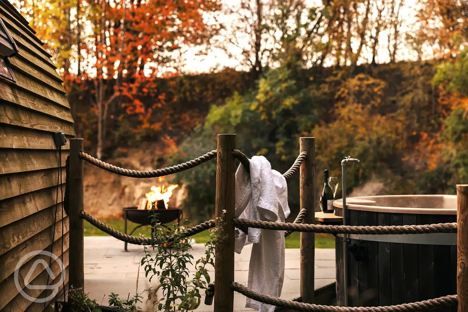 Quarry pods with hot tubs