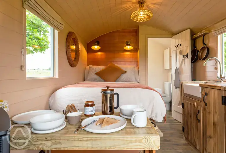 Marared ensuite gypsy hut interior