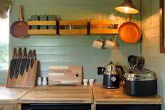 Joan ensuite shepherd's hut kitchen area