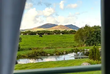 View of Yr Eifl and the wildlife lake
